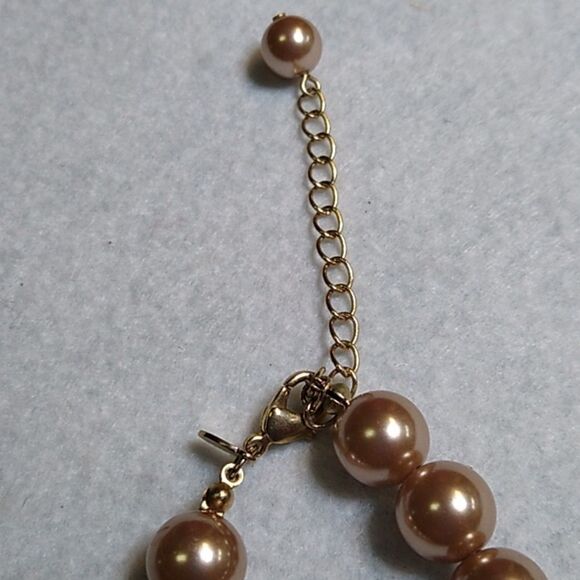 Vintage RMN Elegant Gold Pearl & Rhinestone Necklace Cottagecore Prom Wedding - Picture 6 of 7